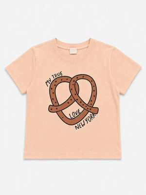BloomUp Peach Printed Crop Top for Girls – Soft Cotton Casual Wear