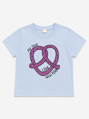 Stylish Girls Short Sleeved Blue Jersey Soft Cotton Kids Fashion Wear BloomUp