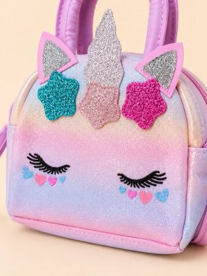 BloomUp Kids Unicorn Bag – Cute Rainbow Glitter Handbag for Girls with Shoulder Strap