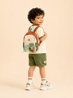BloomUp Kids School Backpack – Stylish Multi-Color Bag with Front Pocket | Lightweight & Durable Daily Use Bag