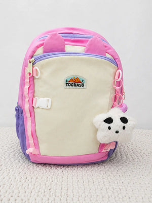 BloomUp Kids Backpack for Girls – Cute Pink Pastel School Bag with Plush Charm | Lightweight & Durable Bag