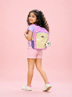 BloomUp Kids Backpack for Girls – Cute Pink Pastel School Bag with Plush Charm | Lightweight & Durable Bag