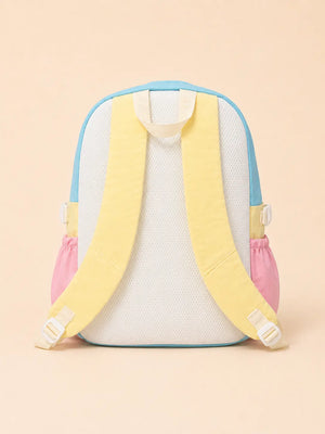 BloomUp Kids Designer Backpack – Lightweight Pastel School Bag with Plush Keychain & Adjustable Straps