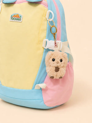 BloomUp Kids Designer Backpack – Lightweight Pastel School Bag with Plush Keychain & Adjustable Straps