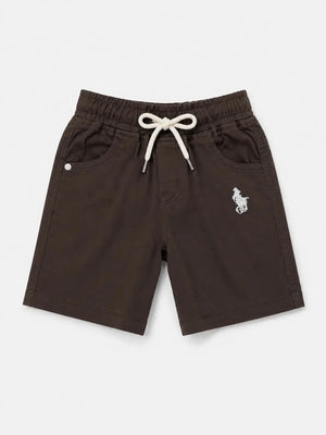BloomUp Dark Coffee Brown Cotton Shorts for Boys – Soft Casual Summer Wear