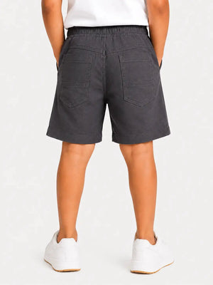 BloomUp Charcoal Grey Cotton Shorts for Boys – Soft Casual Summer Wear