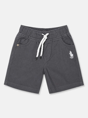 BloomUp Charcoal Grey Cotton Shorts for Boys – Soft Casual Summer Wear