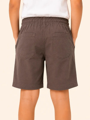 BloomUp Brown Cotton Shorts for Boys – Soft Casual Summer Wear