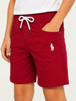 Boys Dark Red Pull On Soft Cotton Bottom Wear BloomUp