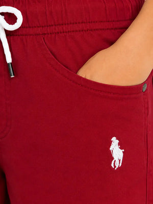 BloomUp Dark Red Cotton Shorts for Boys – Soft Casual Summer Wear