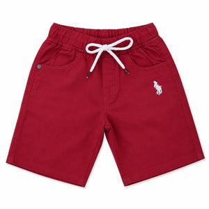 BloomUp Dark Red Cotton Shorts for Boys – Soft Casual Summer Wear