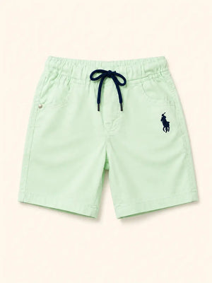 BloomUp Light Green Cotton Shorts for Boys – Soft Casual Summer Wear