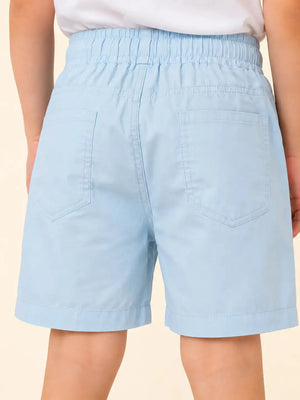 BloomUp Sky Blue Cotton Shorts for Boys – Soft Casual Summer Wear