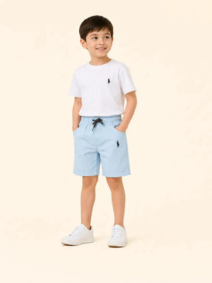 BloomUp Sky Blue Cotton Shorts for Boys – Soft Casual Summer Wear