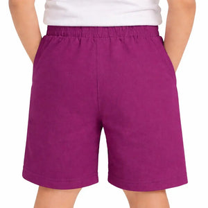 Kids Purple Cargo Shorts with Graphic Print BloomUp