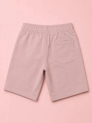 BloomUp Dusty Pink Premium Casual Shorts for Boys – Soft Cotton Drawstring Summer Wear