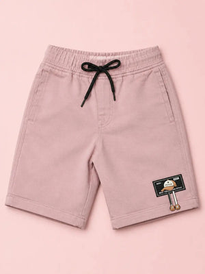 BloomUp Dusty Pink Premium Casual Shorts for Boys – Soft Cotton Drawstring Summer Wear