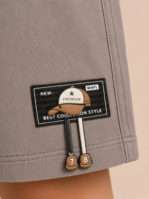 BloomUp Taupe Premium Casual Shorts for Boys – Soft Cotton Drawstring Summer Wear