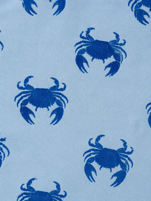 BloomUp Sky Blue Crab Print Shorts for Boys – Beach-Inspired Summer Casual Wear