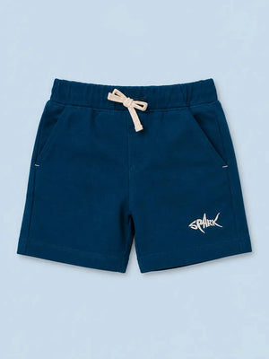 BloomUp Navy Blue Drawstring Shorts for Boys – Soft Cotton Blend Casual Summer Shorts