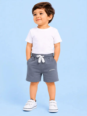 BloomUp Grey Authentic Printed Shorts for Boys – Soft Cotton Casual Summer Wear