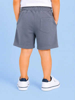 BloomUp Grey Authentic Printed Shorts for Boys – Soft Cotton Casual Summer Wear