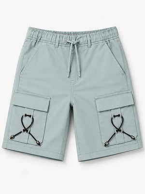 BloomUp Pista Utility Cargo Shorts for Boys – Drawstring Pocket Casual Summer Wear