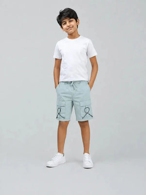 BloomUp Pista Utility Cargo Shorts for Boys – Drawstring Pocket Casual Summer Wear