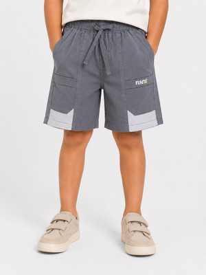 Boys Grey Cargo Style Shorts Soft Cotton Bottom Wear BloomUp