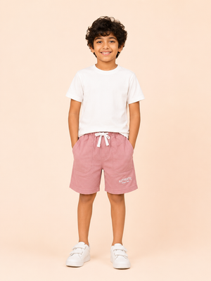 Boys Dusty Pink Pull On Soft Cotton Bottom Wear BloomUp
