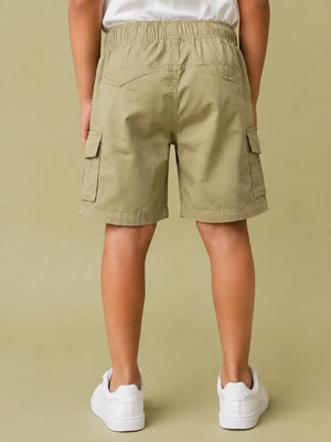 BloomUp Khaki Cargo Shorts for Boys – Classic Utility Pocket Casual Summer Wear