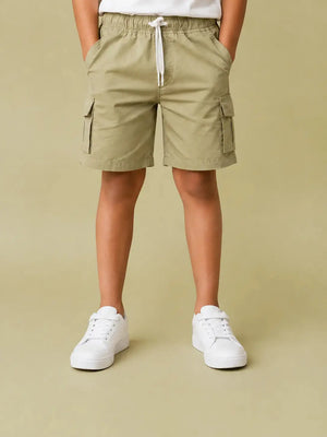 BloomUp Khaki Cargo Shorts for Boys – Classic Utility Pocket Casual Summer Wear