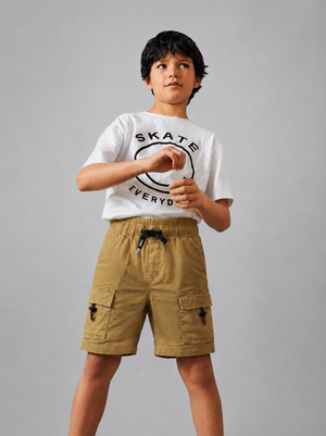 Khaki Comfort Fit Boys Soft Cotton Bottom Wear BloomUp