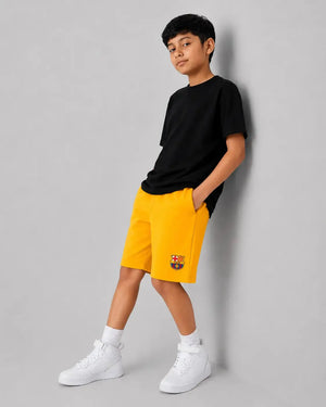 BloomUp Mango FCB Logo Knitted Shorts for Boys – Soft Cotton Summer Wear