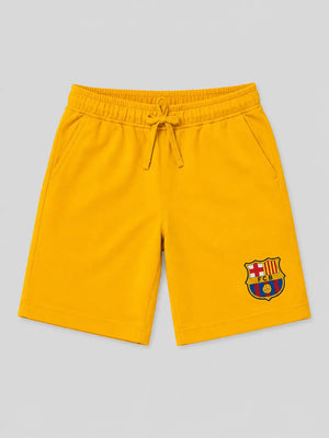 BloomUp Mango FCB Logo Knitted Shorts for Boys – Soft Cotton Summer Wear