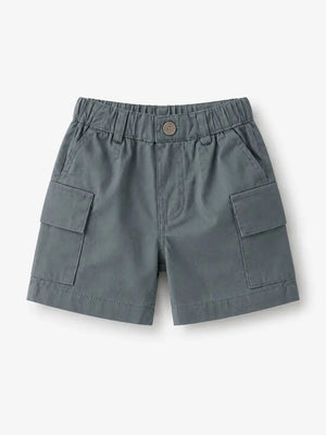 BloomUp Steel Blue Cargo Shorts for Boys – Classic Utility Pocket Casual Summer Wear