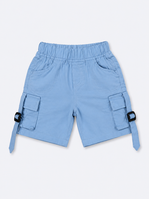 Sky Blue Cargo Shorts for Boys – Multi-Pocket Cotton Casual Summer Shorts BloomUp