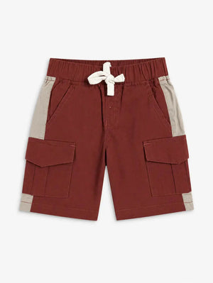 BloomUp Rust Cargo Shorts for Boys – Soft Cotton Summer Wear Kids Shorts