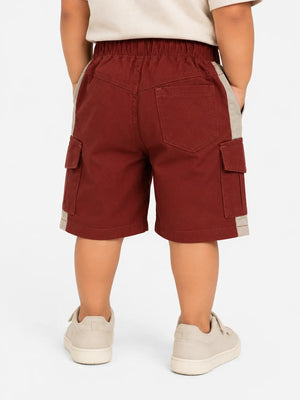 BloomUp Rust Cargo Shorts for Boys – Soft Cotton Summer Wear Kids Shorts