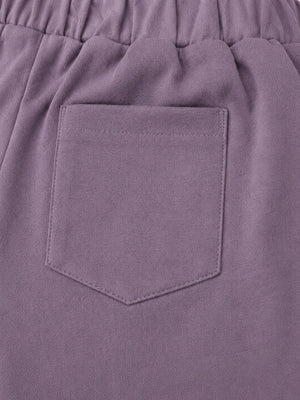 BloomUp Purple BOSS Embroidered Shorts for Boys – Soft Cotton Casual Summer Wear