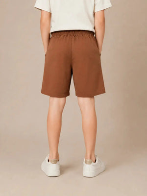 BloomUp Rust Cotton Cargo Shorts for Boys – Soft Summer Wear Kids Shorts
