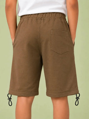 BloomUp Brown Cotton Shorts for Boys – Soft Summer Wear Toddler Shorts