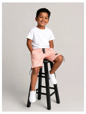 BloomUp Peach Cotton Shorts for Boys – Soft Summer Wear Kids Shorts