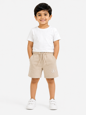 Boys Beige Soft Cotton Bottom Casual Fashion Kids Wear BloomUp