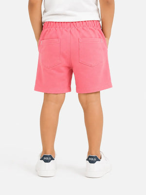 BloomUp Peach Knit Shorts for Boys – Soft Cotton Summer Wear Kids Shorts