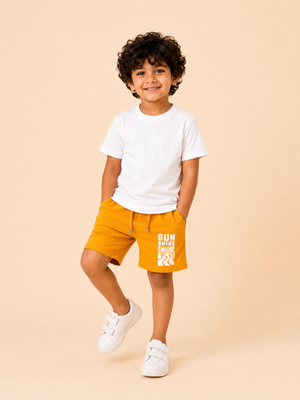 Girls Yellow Short Sleeved Shirt Soft Cotton Bottom Wear BloomUp