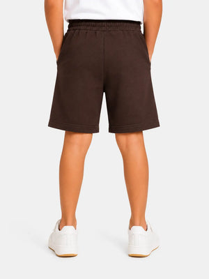 BloomUp Dark Brown Cargo Shorts for Boys – Soft Cotton Summer Wear Kids Shorts
