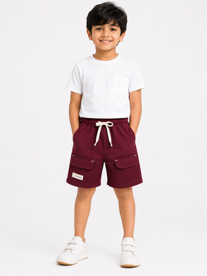 Mehroon Casual Summer Boys Soft Cotton Bottom Wear BloomUp