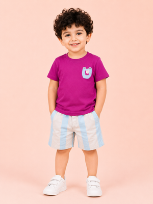 Pink Casual Summer Boys Soft Cotton Clothing Set BloomUp
