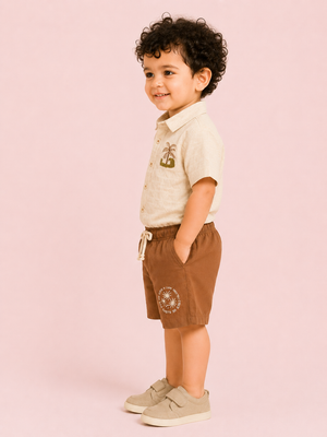 Rust Casual Summer Boys Soft Cotton Clothing Set BloomUp